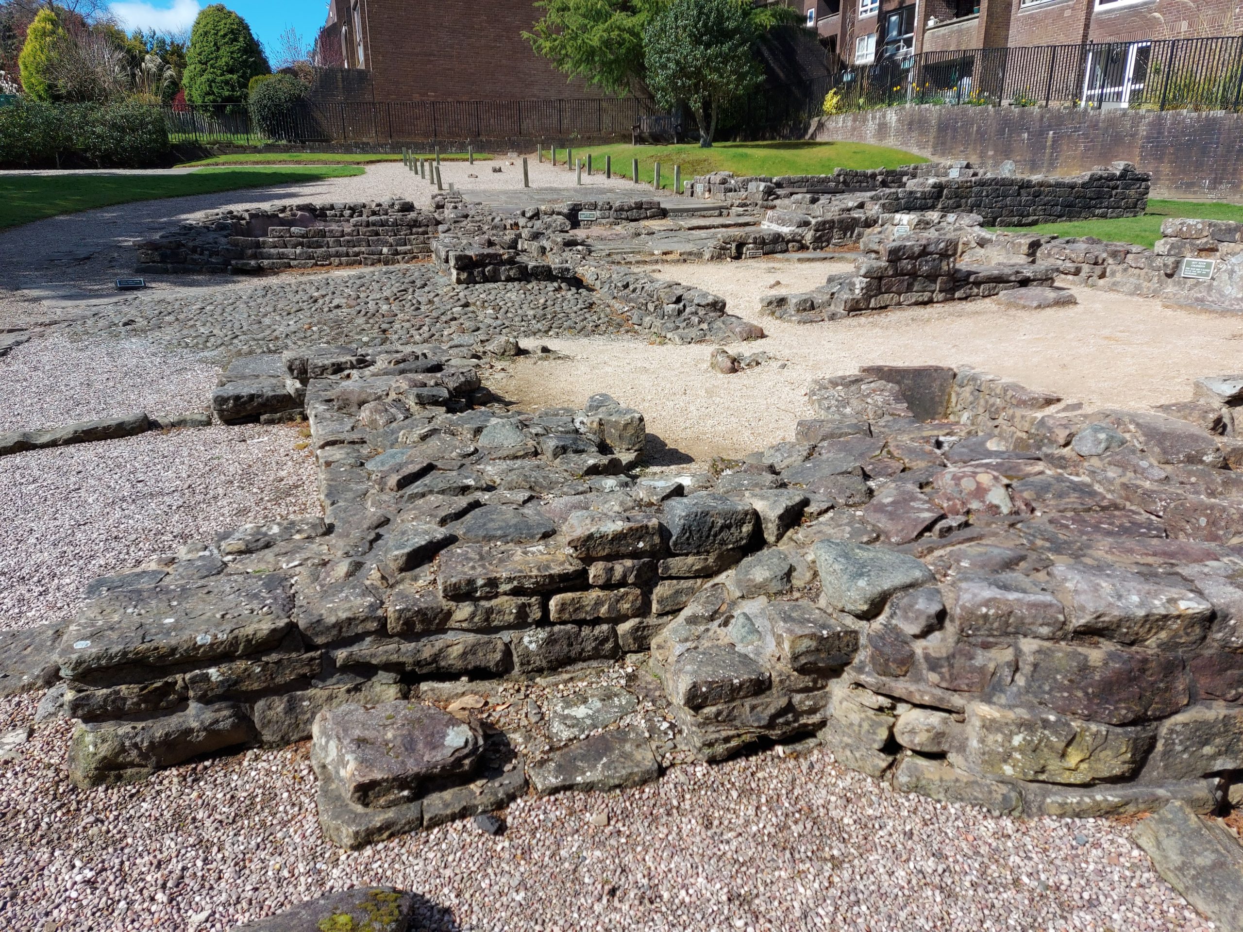 Surviving Roman bathhouse remains at Bearsden