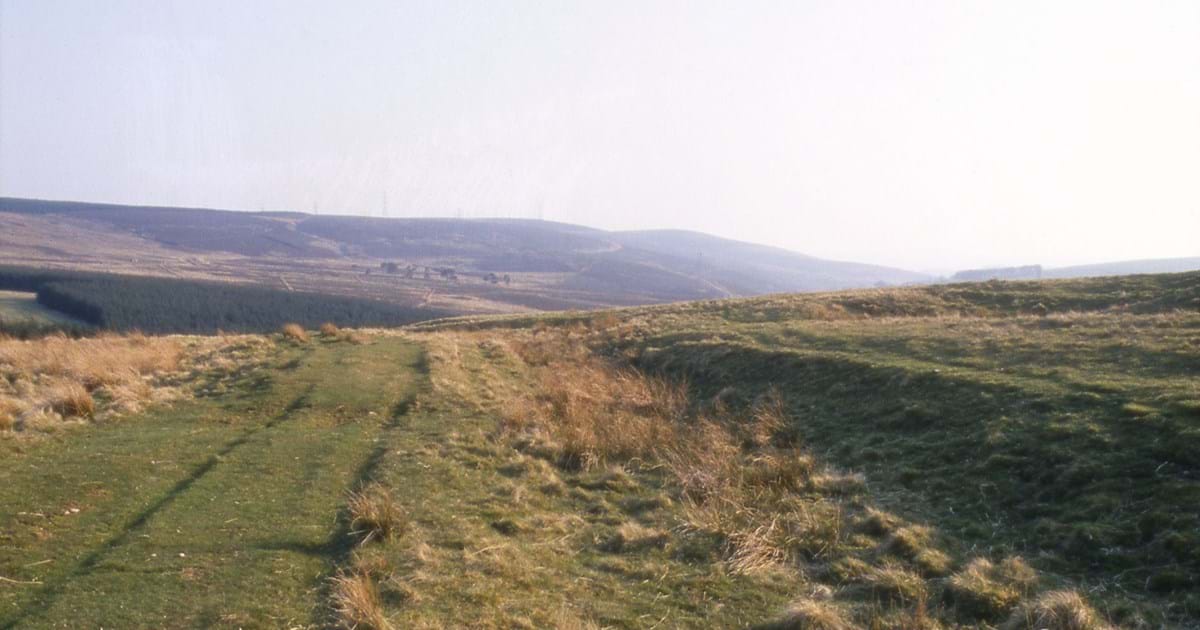 Surviving Roman Dere Street road landscape near Soutra in the Scottish Borders.