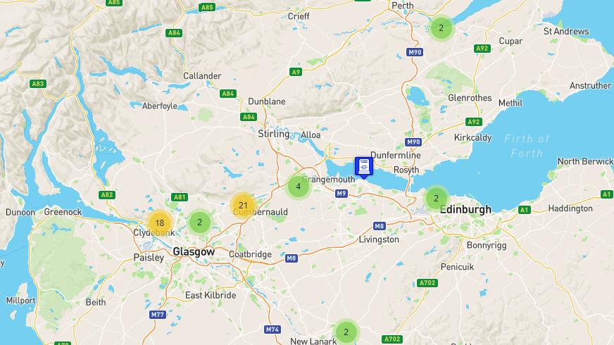 6th Legion altars on the Antonine Wall - click the image for an interactive map