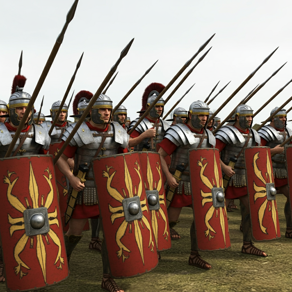 Reconstruction illustration of Roman soldiers