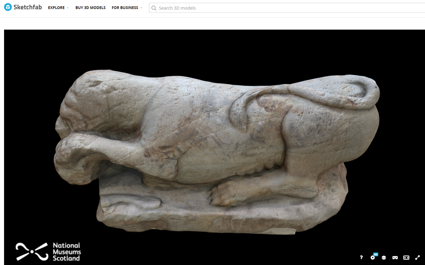 The carved Cramond lioness